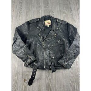 Vintage motorcycle leather jacket Body Equip Black Leather Jacket Unisex